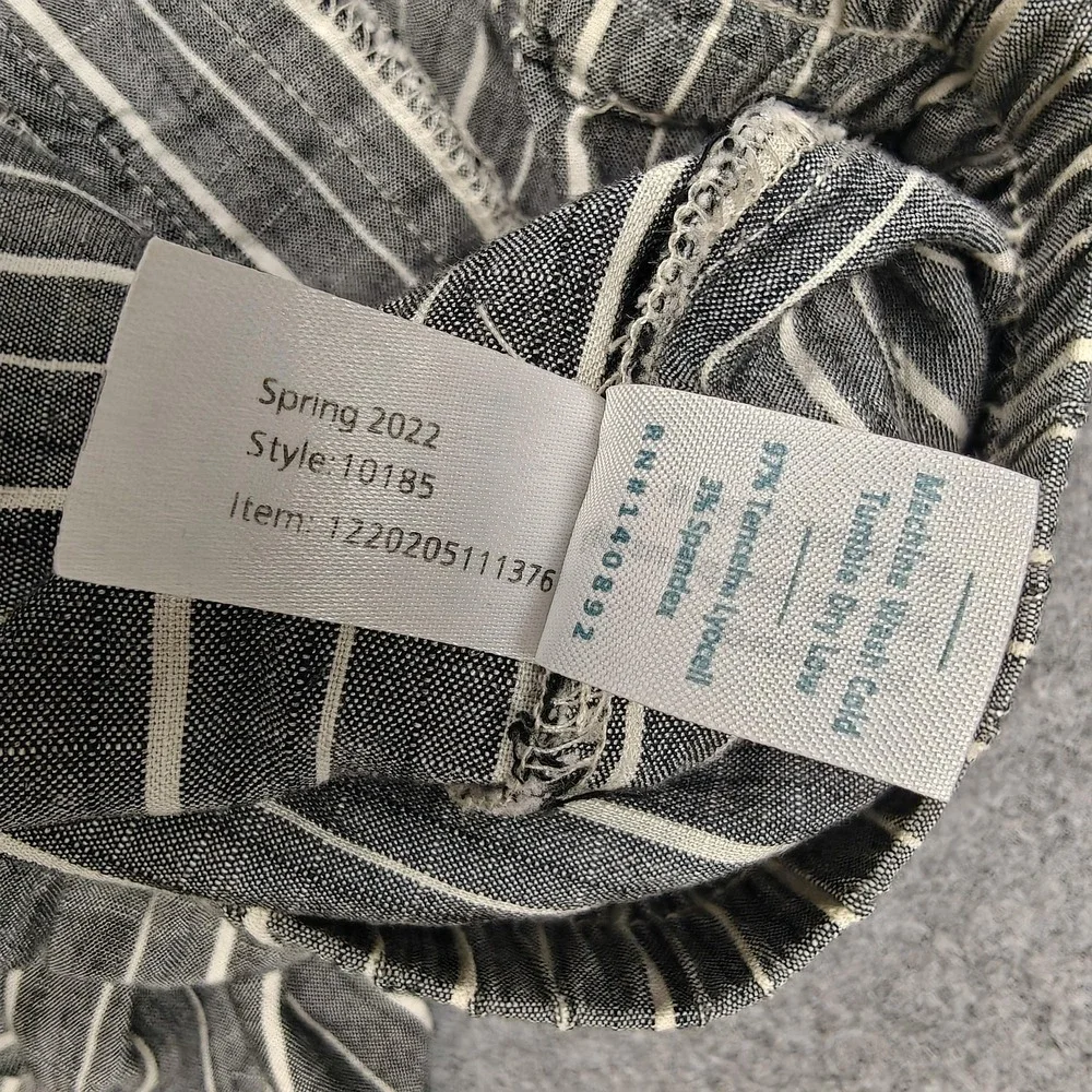 Marine Layer Pants Mens Small Gray Linen Lyocell Striped Jogger Elastic‎ Waist